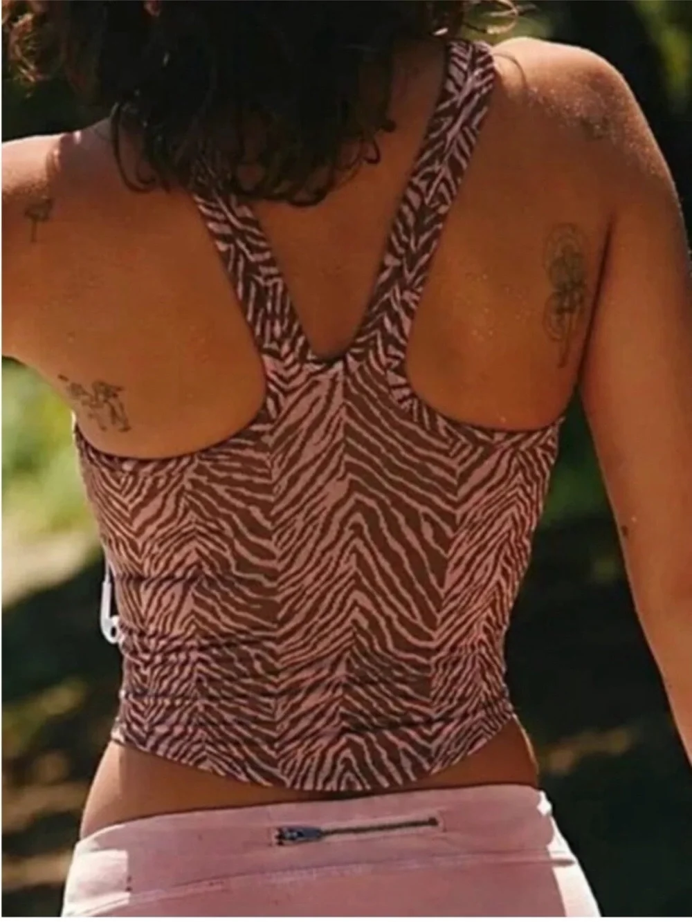 Free People Flutter Kick Tank in Zebra print Sz XS/S NWOT $48